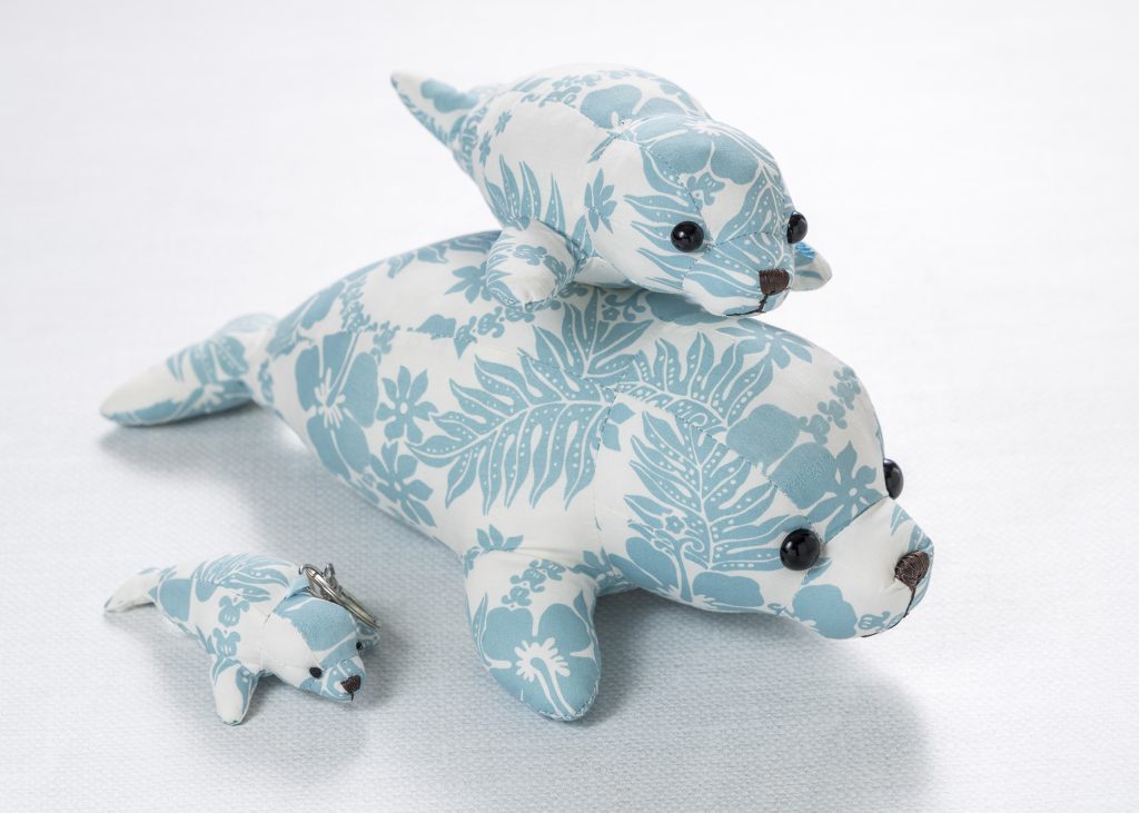 MONI Honolulu Malama the Monk Seal blue and white stuffed animal